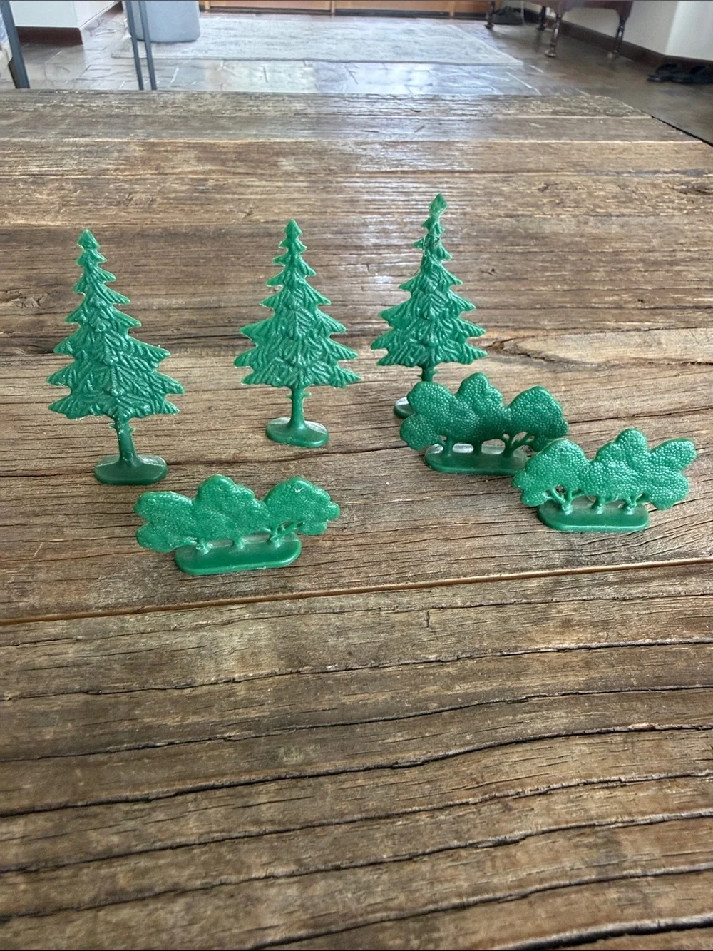 Vintage 1960’s Lego Green Plastic Tree and Bush Set. a